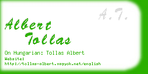 albert tollas business card